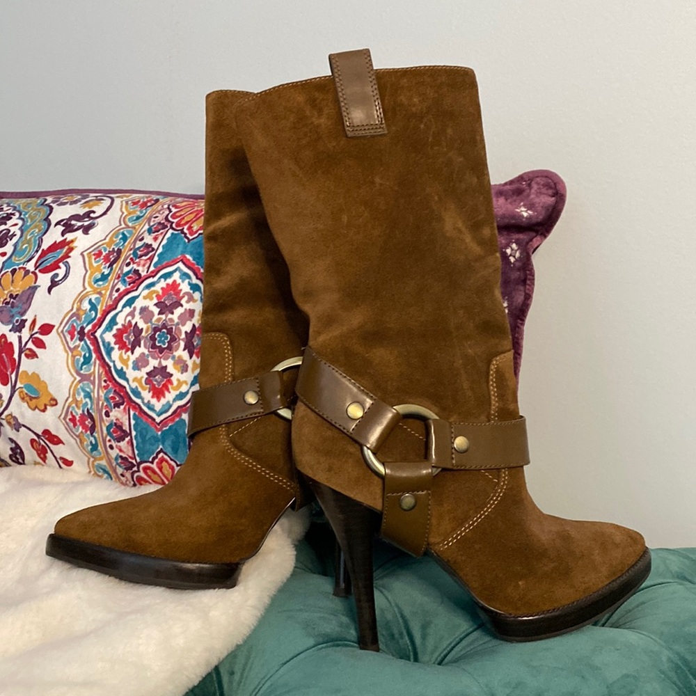Western styled suede BCBG generation boots